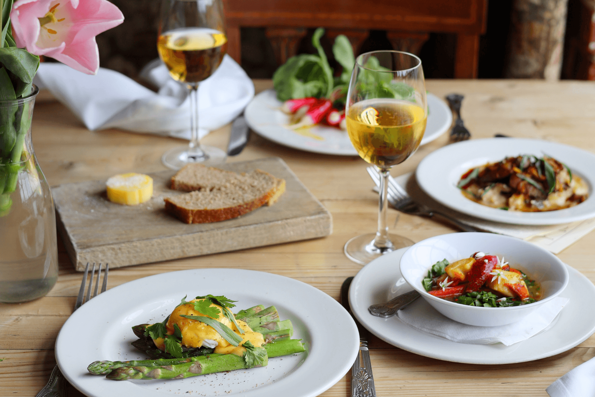 The Goods Shed Restaurant Plates Wine
